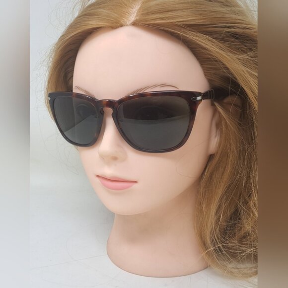 Persol Sunglasses Brown Havana Green Square Key-Hole Crystal PO3024S 55-18-145 main image 14